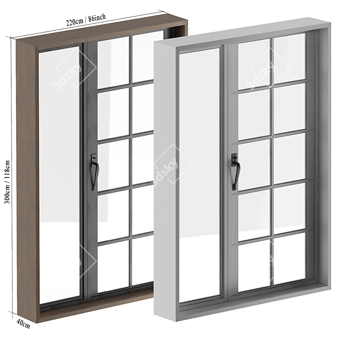 Modern Doors Windows Materials Set 3D model image 8