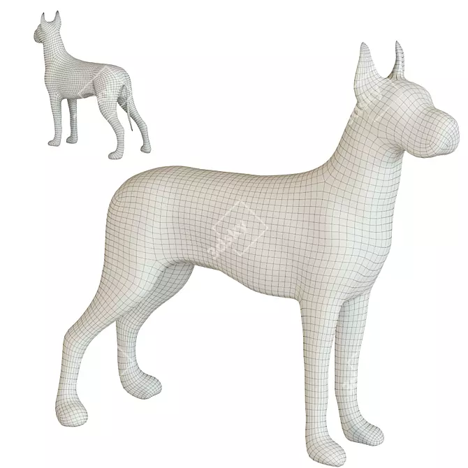 Whimsical Comic Dog Figurine 3D model image 2