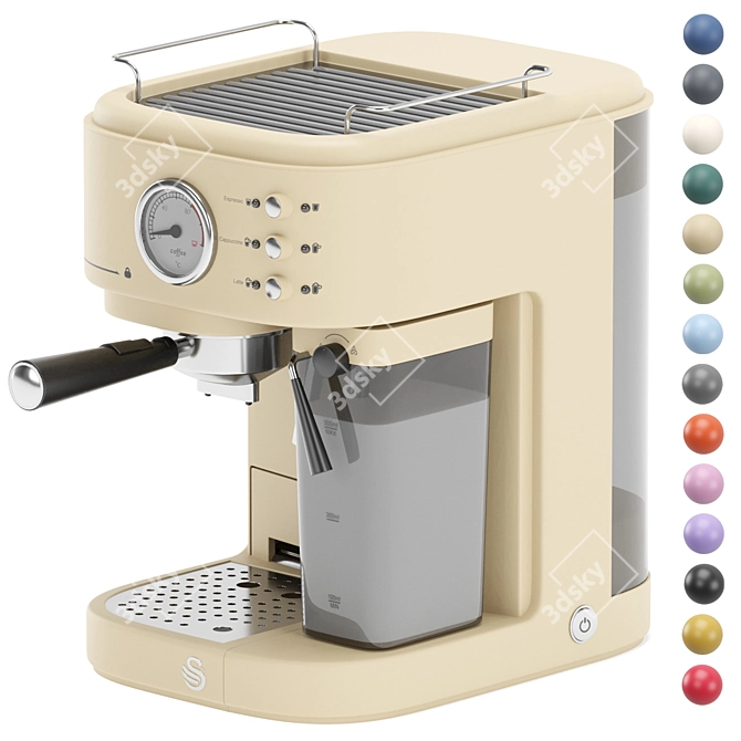 Modern Semi-Auto Coffee Machine 3D model image 1