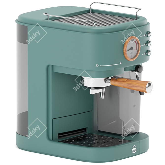 Modern Semi-Auto Coffee Machine 3D model image 2