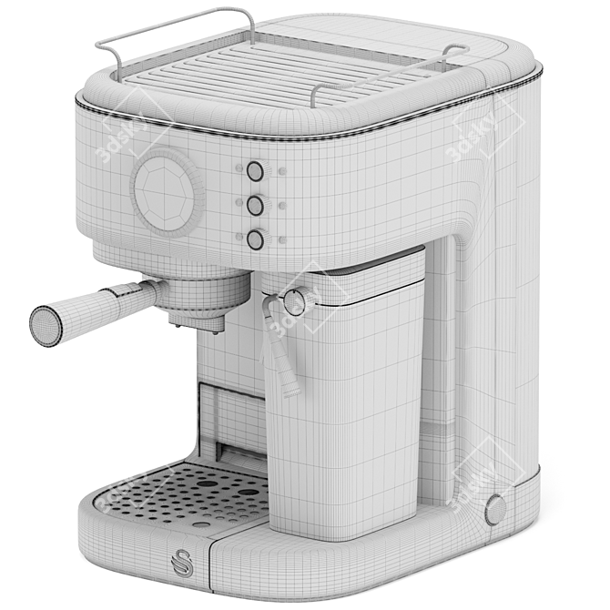 Modern Semi-Auto Coffee Machine 3D model image 7