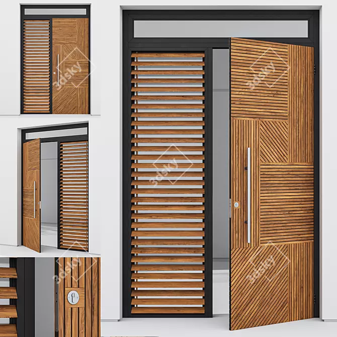 Modern Aluminium Door Model 186 3D model image 1