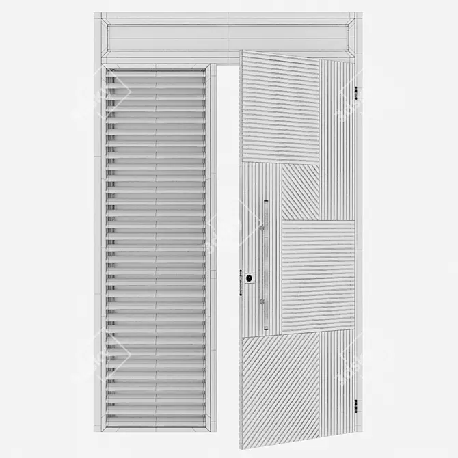 Modern Aluminium Door Model 186 3D model image 5