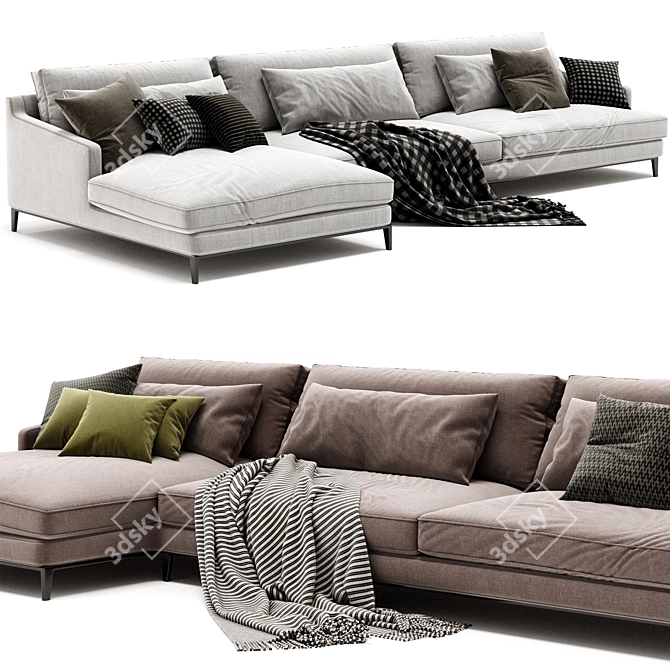 Sleek Poliform Bellport Sofa 3D model image 1