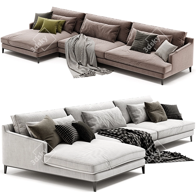 Sleek Poliform Bellport Sofa 3D model image 2