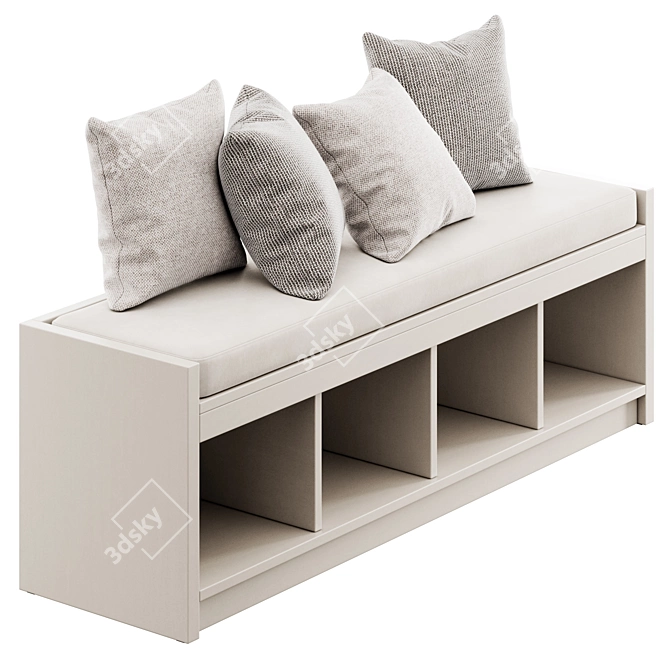 Ashley Shoe Storage Bench: Multi-functional Organizer 3D model image 4