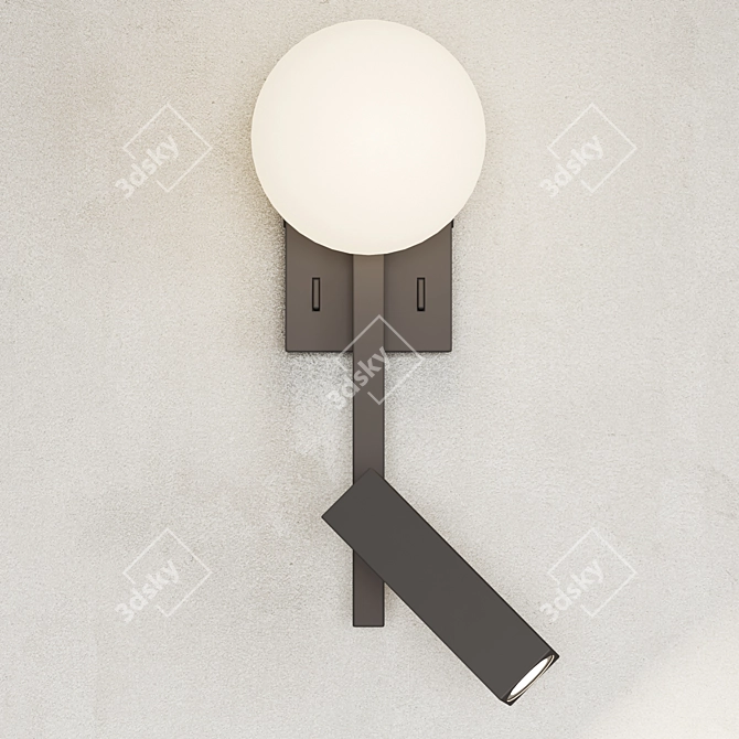 Modern Black White LED Wall Sconce 3D model image 6