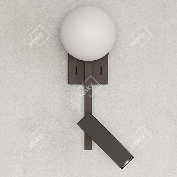 Modern Black White LED Wall Sconce 3D model image 7