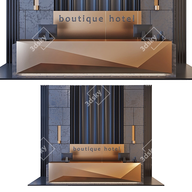 Elegant Reception Desk Furniture 3D model image 1