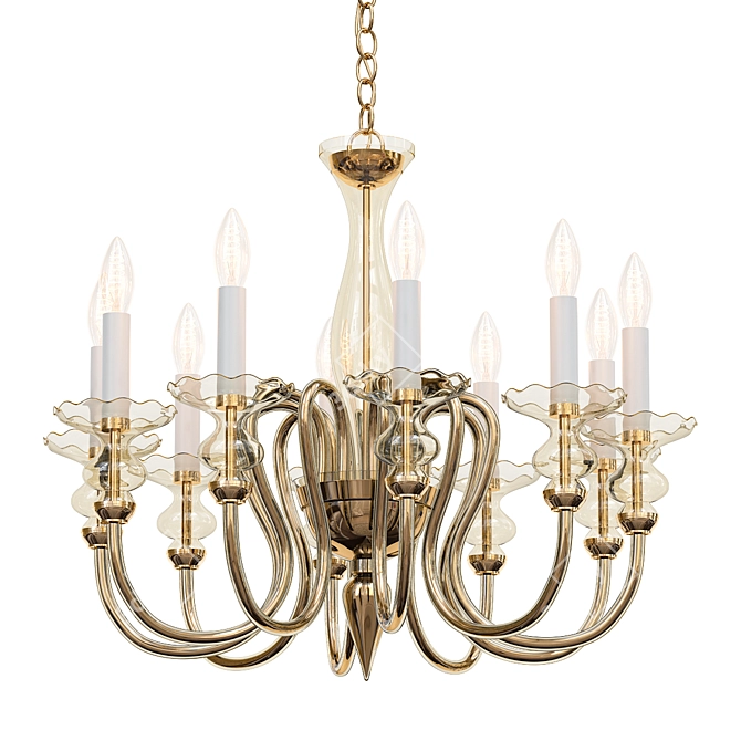 Vintage Italian Murano Glass Chandelier 3D model image 1