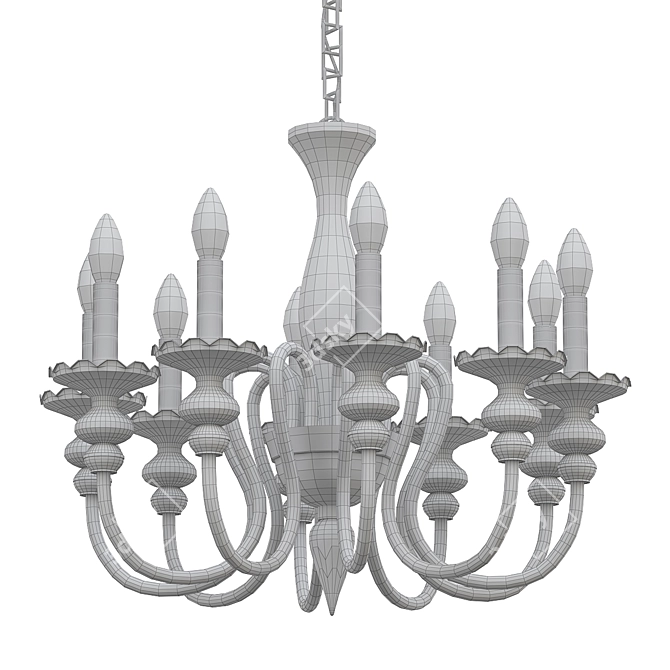 Vintage Italian Murano Glass Chandelier 3D model image 2