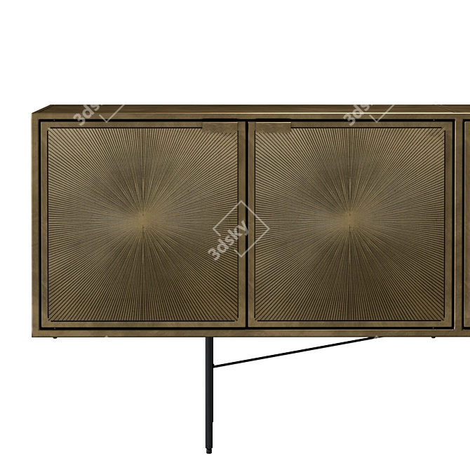 Luxury Aged Brass Sideboard 3D model image 4