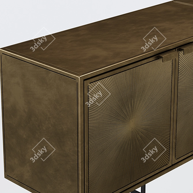 Luxury Aged Brass Sideboard 3D model image 6