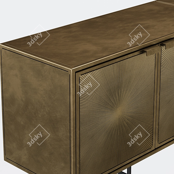 Luxury Aged Brass Sideboard 3D model image 7