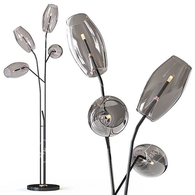 Bronze Glow LED Floor Lamp 3D model image 1