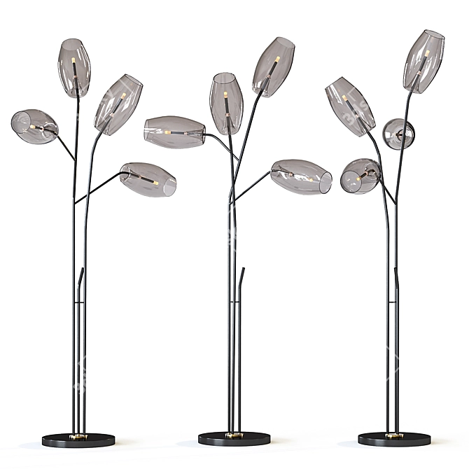 Bronze Glow LED Floor Lamp 3D model image 4