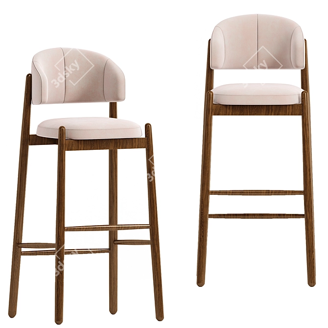 Family Look Bar Stool Cream 3D model image 1