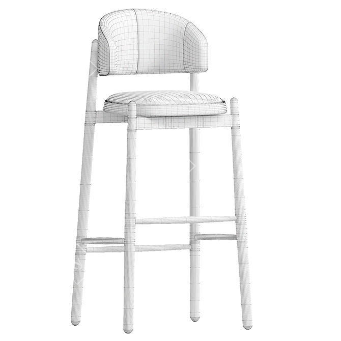 Family Look Bar Stool Cream 3D model image 2