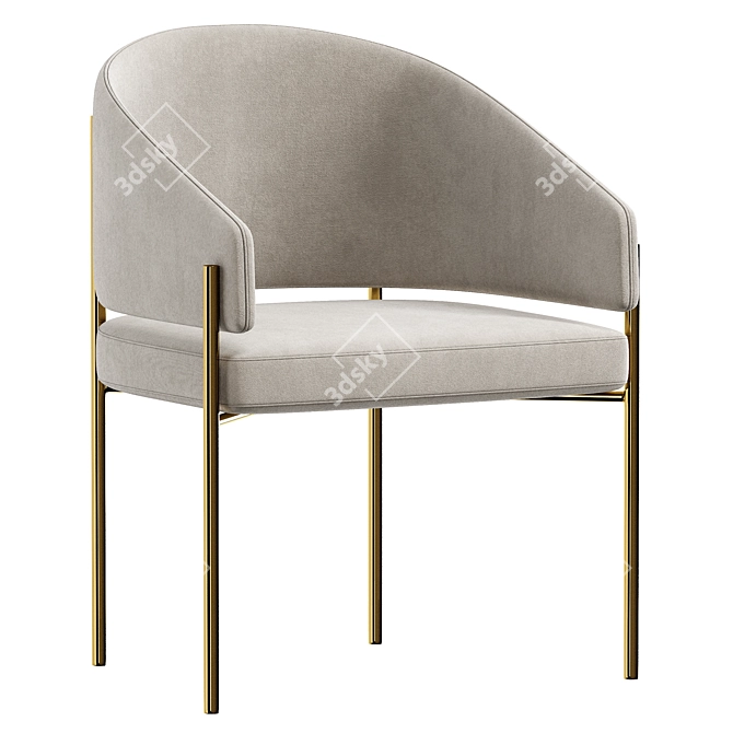 Sophisticated Upholstered Dining Chair 3D model image 1