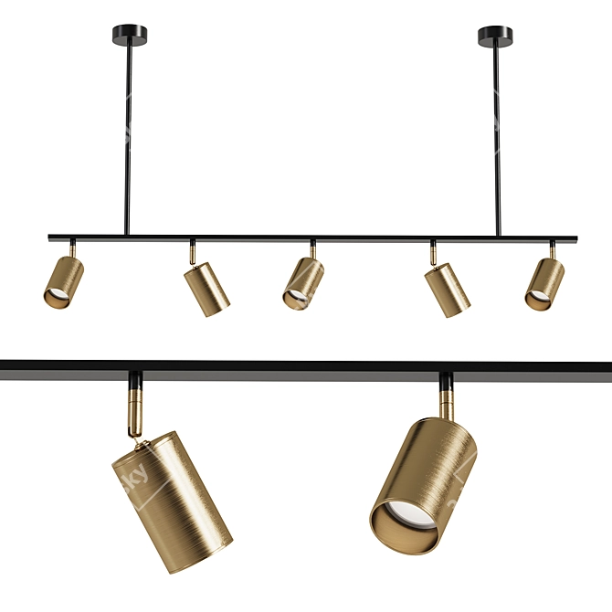 Contemporary Brass Pendant Light Fixtures 3D model image 1