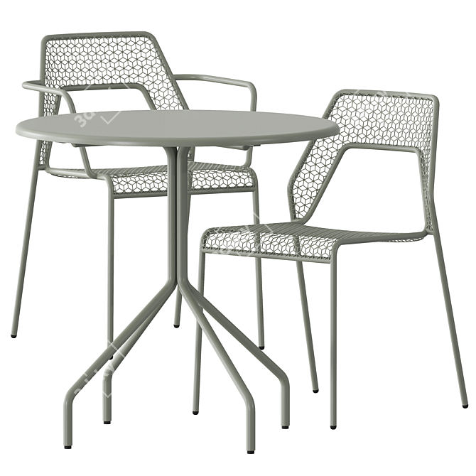 Modern Mesh Table Chair Render 3D model image 1