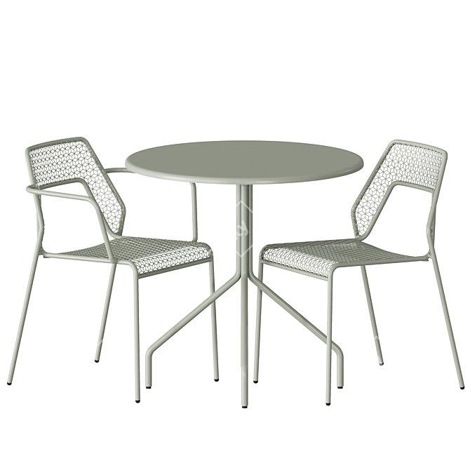 Modern Mesh Table Chair Render 3D model image 2