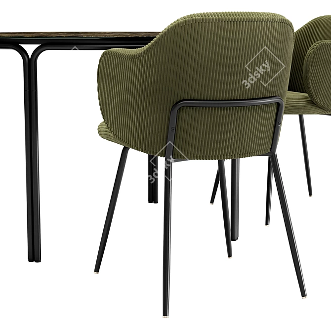 Suanna Velvet Chair & Chici Table 3D model image 4