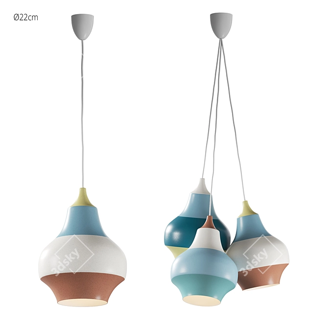 Modern Cirque Pendant Light, 22cm 3D model image 1