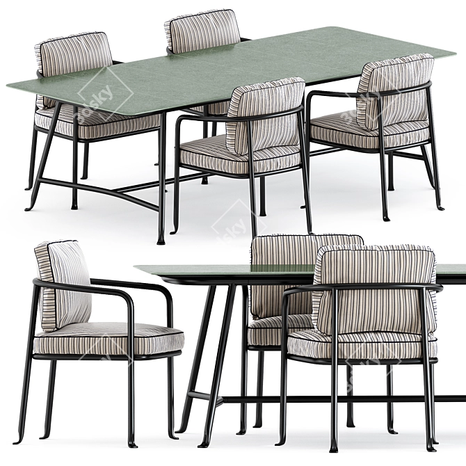 Elegant Borea Chair & Table 3D model image 1