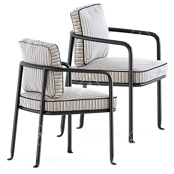 Elegant Borea Chair & Table 3D model image 4