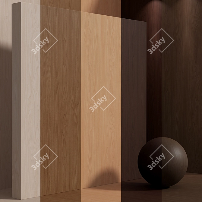 Seamless Beech Wood Texture Set 3D model image 1