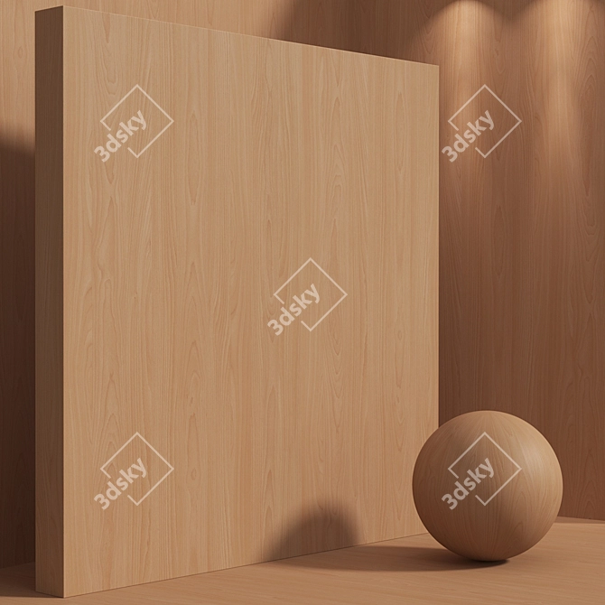 Seamless Beech Wood Texture Set 3D model image 3