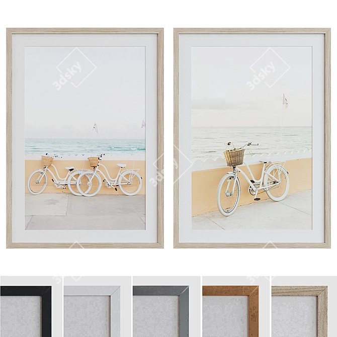 Modern Bicycle Picture Frame Set 3D model image 1