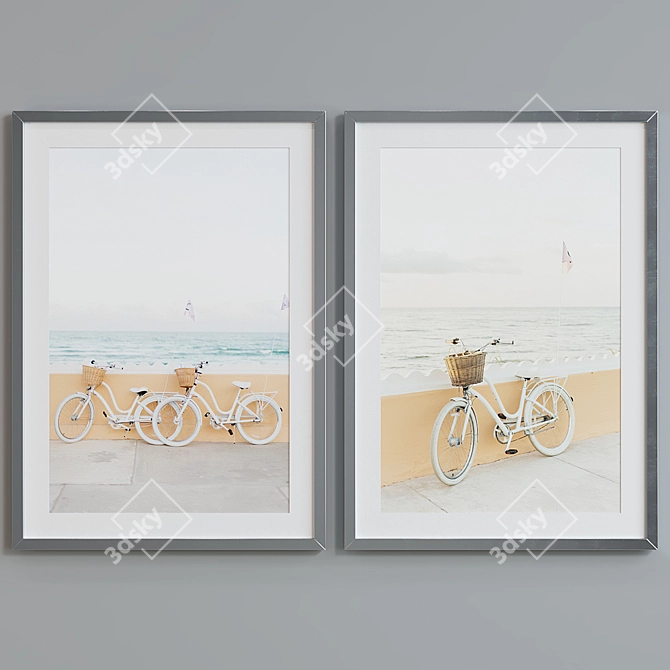 Modern Bicycle Picture Frame Set 3D model image 3