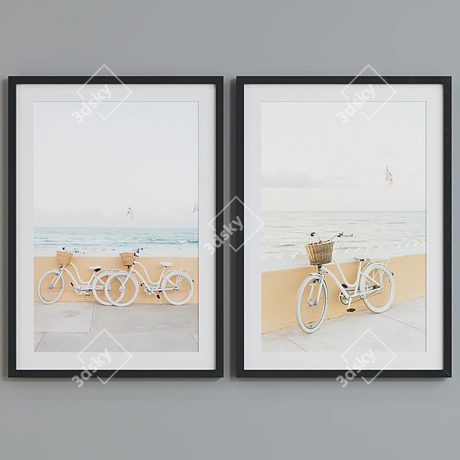 Modern Bicycle Picture Frame Set 3D model image 5