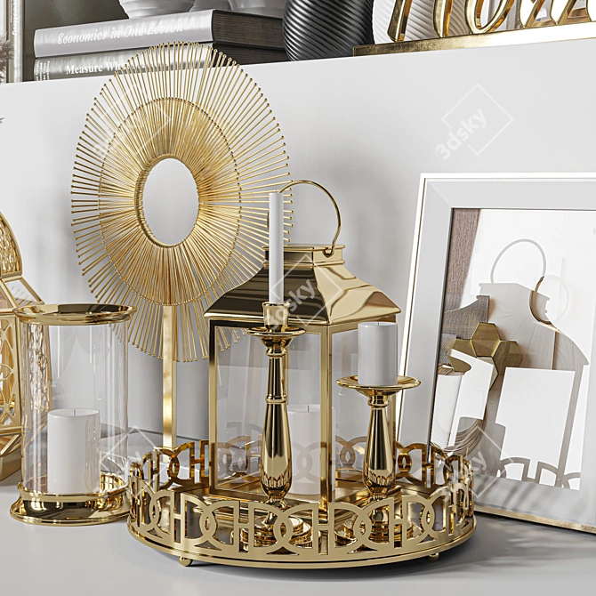 Modern Decor Set with Vase 3D model image 4