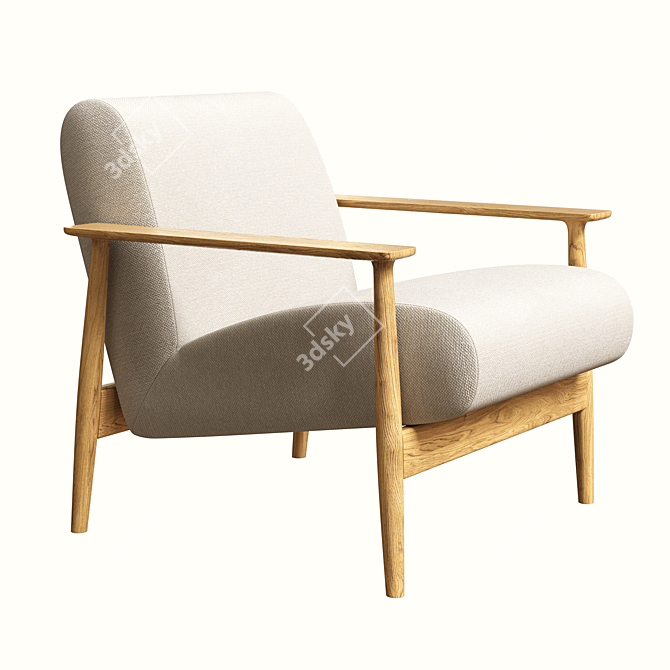 Bolia Visti Armchair, Scandinavian Elegance 3D model image 2