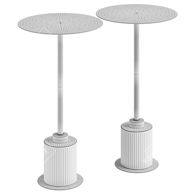 Elegant Parliament Brass Table 3D model image 2