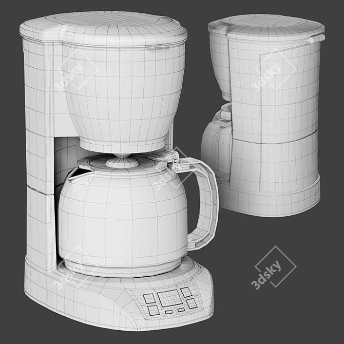 Sleek Coffee Maker with Smooth Finish 3D model image 2