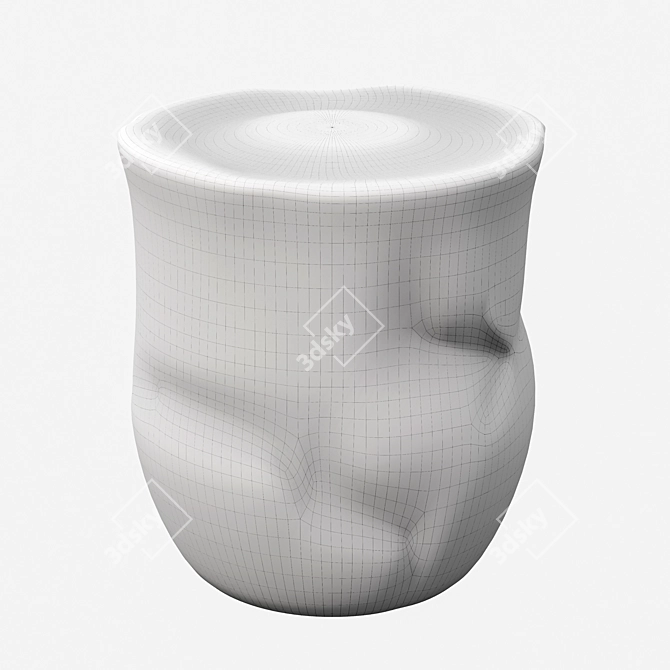 Italian Enamelled Ceramic Moustache Stool 3D model image 3