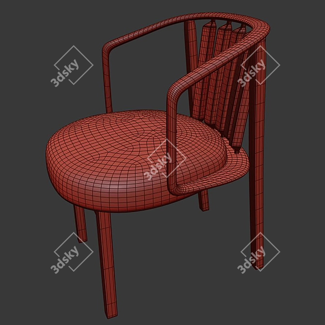 Modern Wooden Chair Woak/WHERRY 3D model image 7