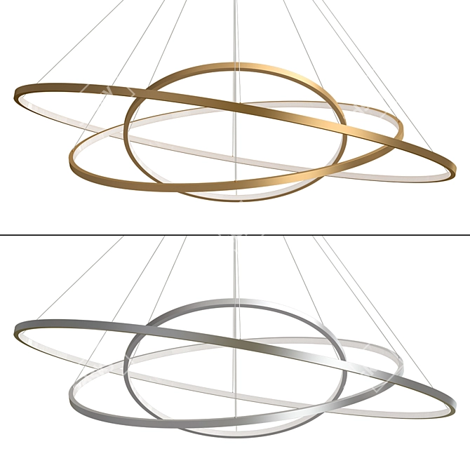 Modern Newport Gold Pendant Chandelier 3D model image 1