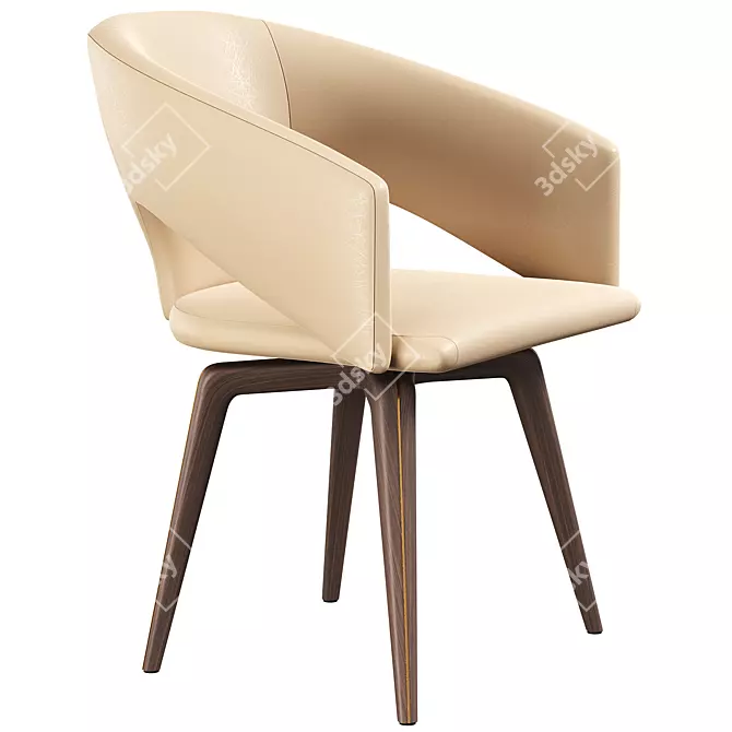 Sculptural Blues Chair: Elegance Unleashed 3D model image 1