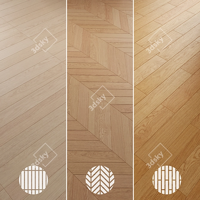 Oak Parquet 087 Bundle 3D model image 3