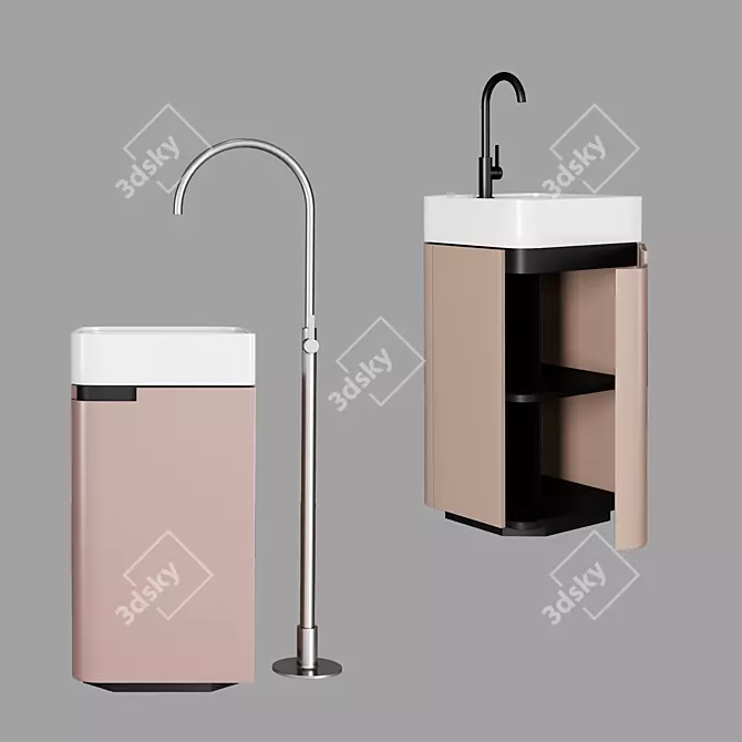 Profilo Oasis Vanity Sink Cabinet 3D model image 2