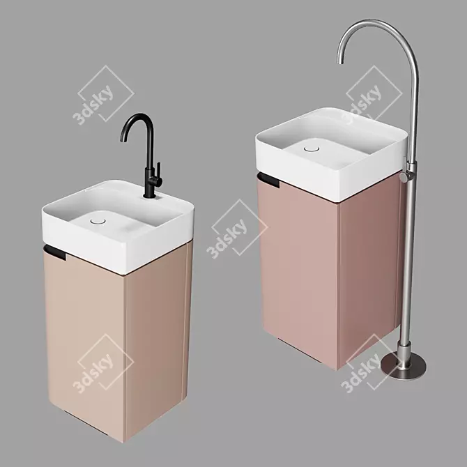 Profilo Oasis Vanity Sink Cabinet 3D model image 3