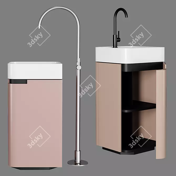 Profilo Oasis Vanity Sink Cabinet 3D model image 6