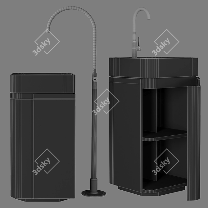 Profilo Oasis Vanity Sink Cabinet 3D model image 8