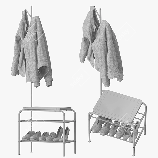 Urban Coat Rack 3D Model 3D model image 5