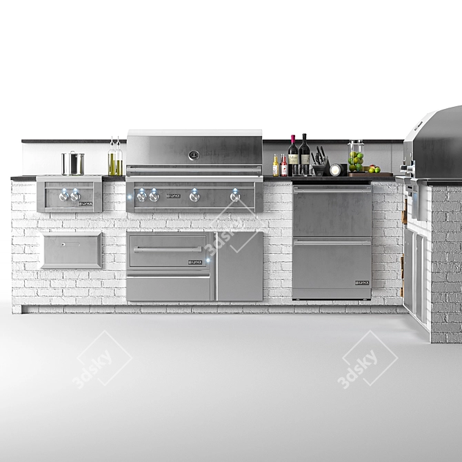 Professional Centimeter-FBX Lynx Grills 3D model image 3